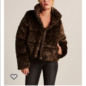 NWT Abercrombie & Fitch Faux Fur Mini Puffer Coat